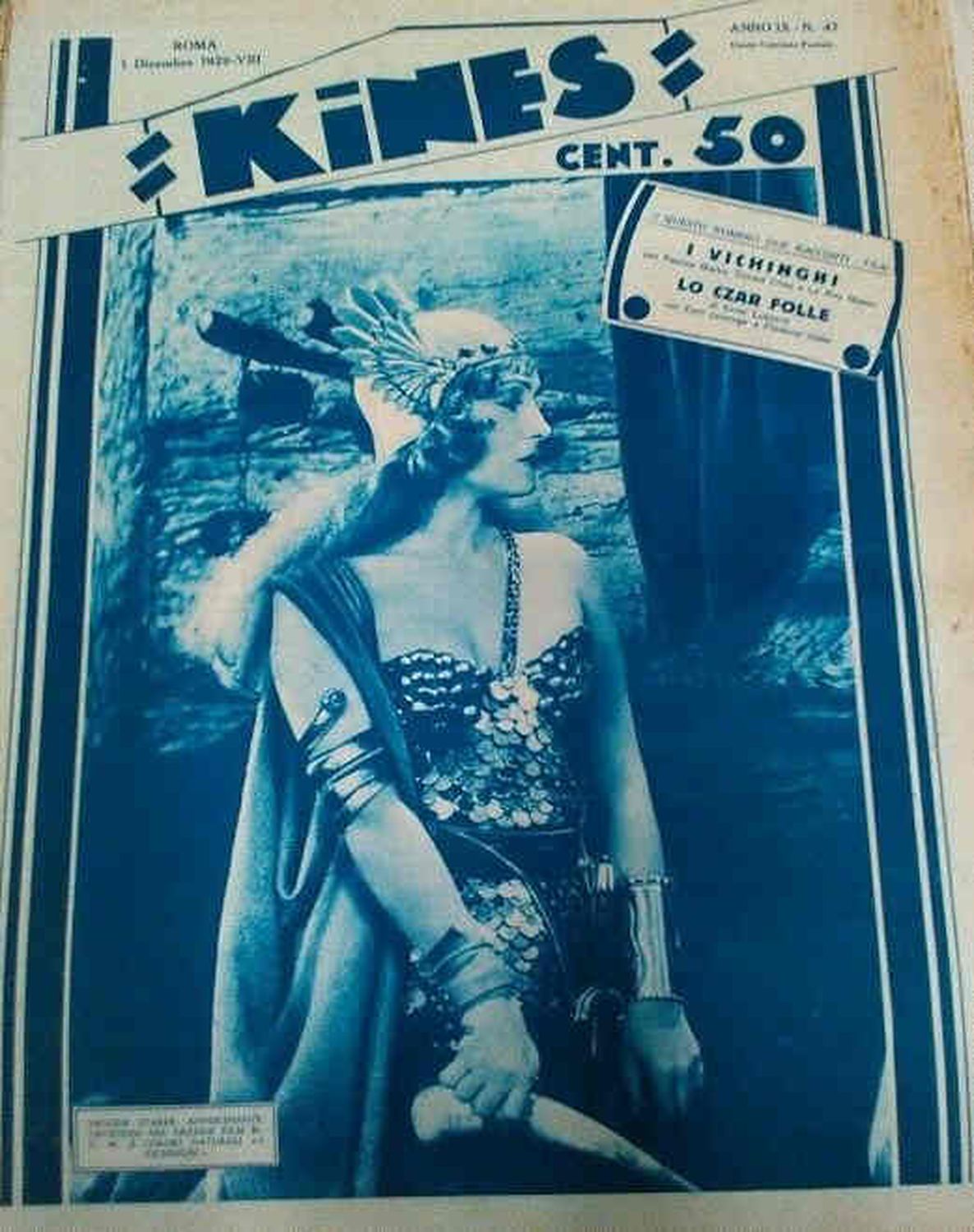 KINES magazine side cover Issue 47 1 December 1929