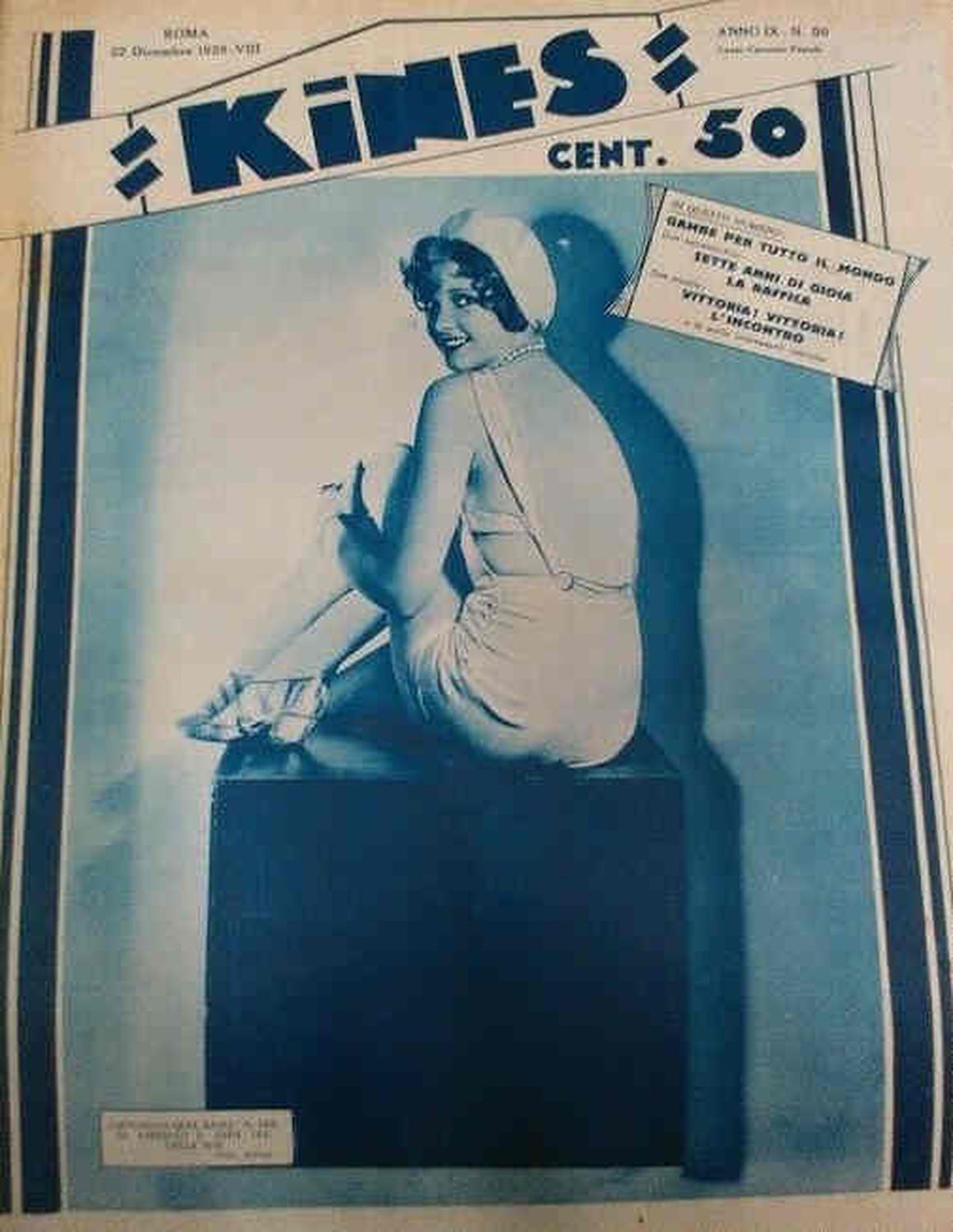 KINES magazine side cover Issue 50 22 December 1929