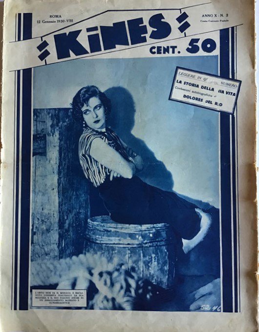 KINES magazine side cover Issue 2 12 January 1930