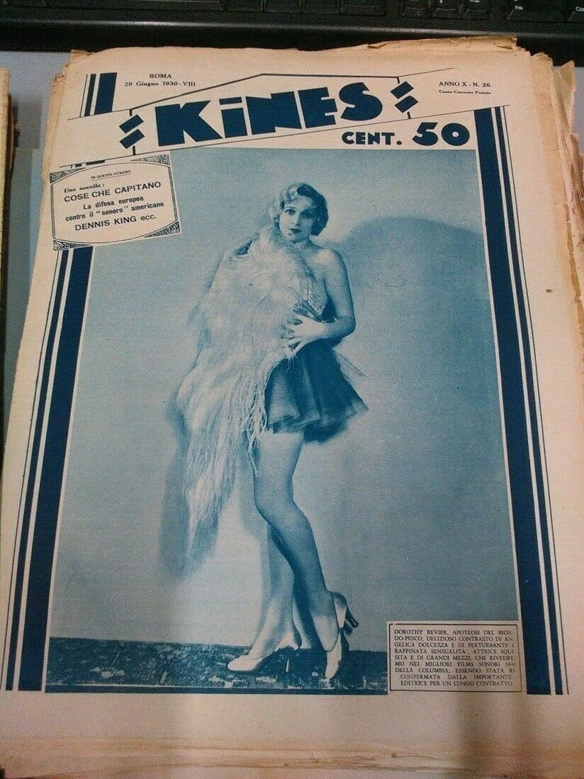 KINES magazine side cover Issue 26 29 June 1930