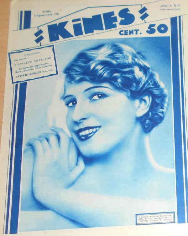 KINES magazine side cover Issue 31 3 August 1930