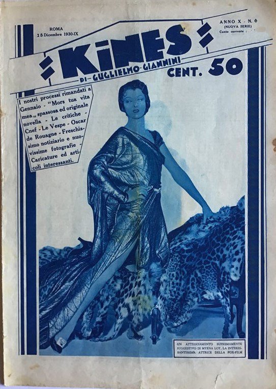 KINES magazine side cover Issue 6  Nuova Serie 18 December 1930