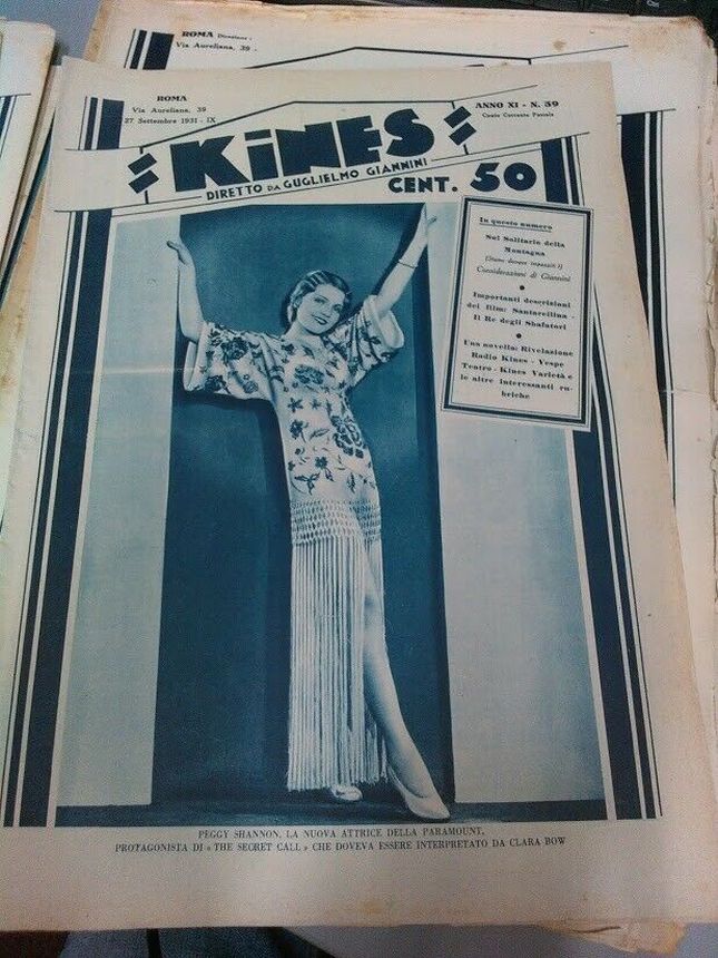 KINES magazine side cover Issue 39 27 September 1931