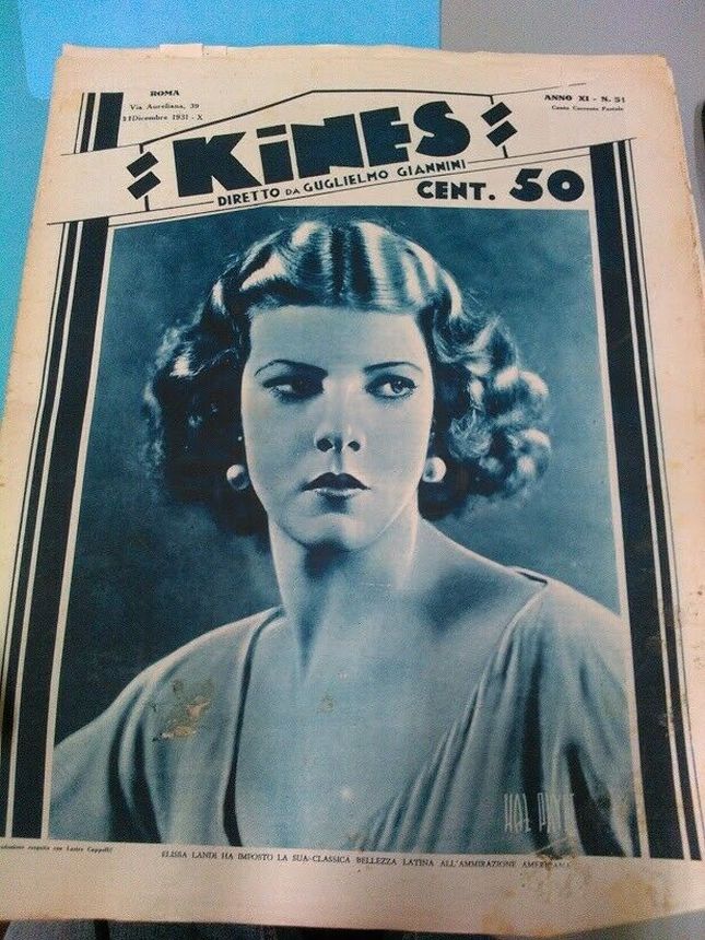 KINES magazine side cover Issue 51 21 December 1931