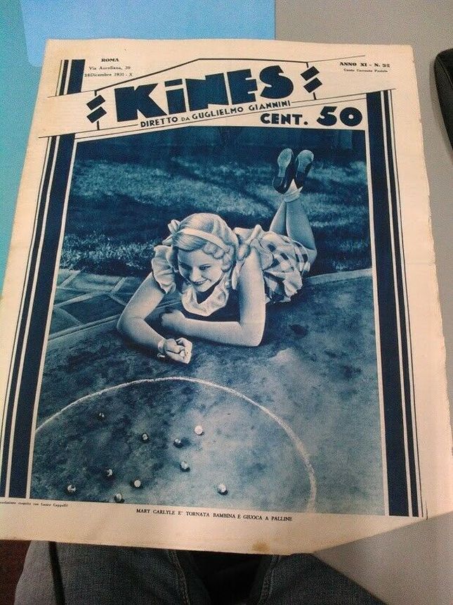 KINES magazine side cover Issue 52 28 December 1931