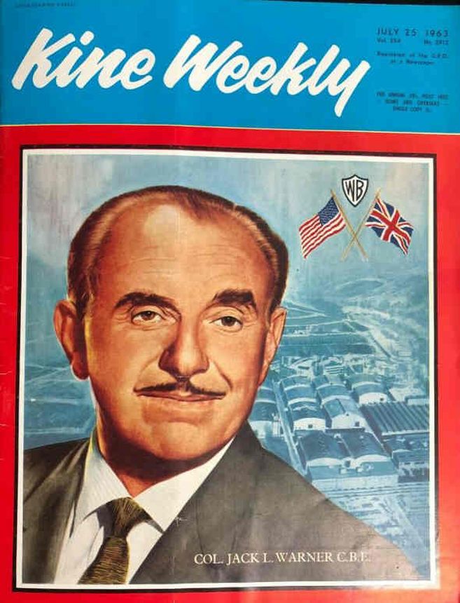 KINE WEEKLY magazine side cover 25 July 1963