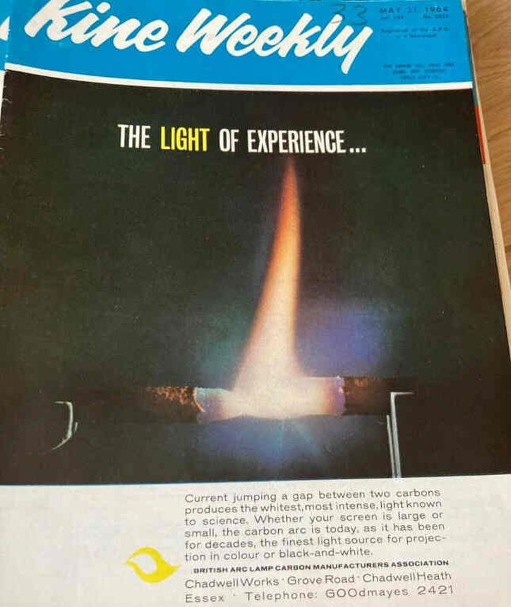 KINE WEEKLY magazine side cover 21 May 1964