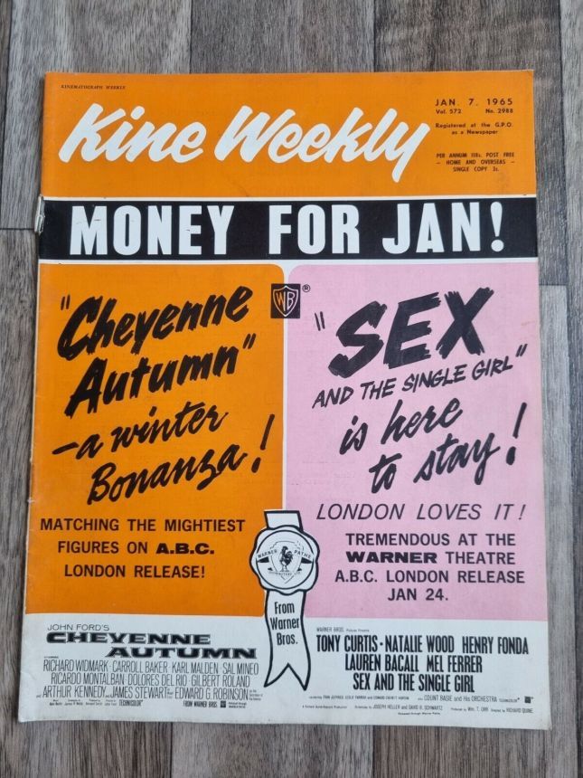 KINE WEEKLY magazine side cover 7 January 1965