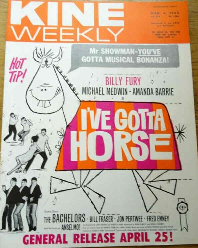 KINE WEEKLY magazine side cover 4 March 1965