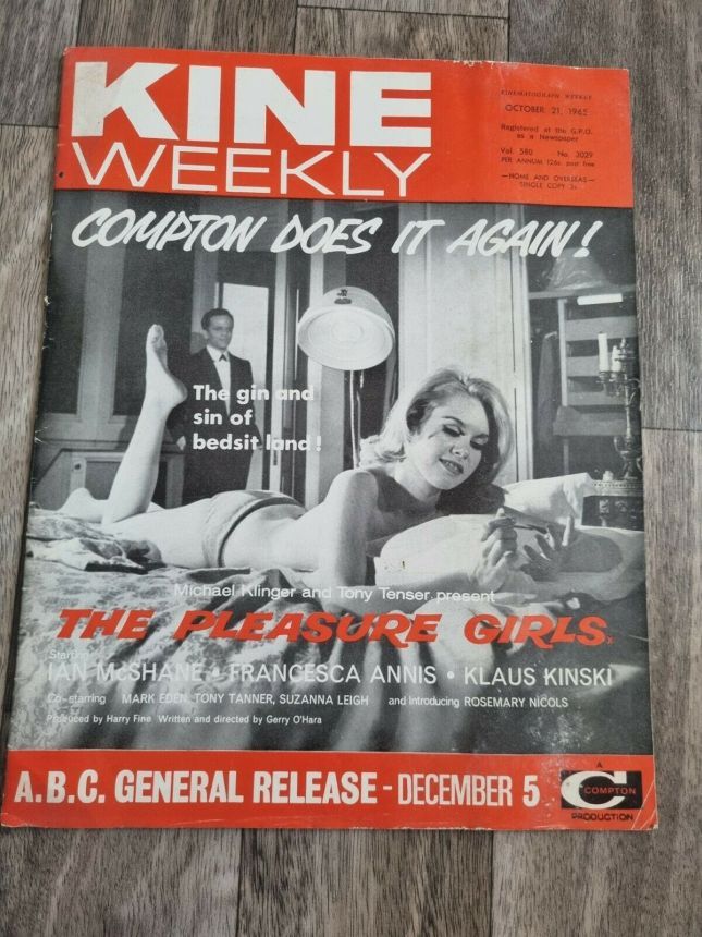 KINE WEEKLY magazine side cover 21 October 1965