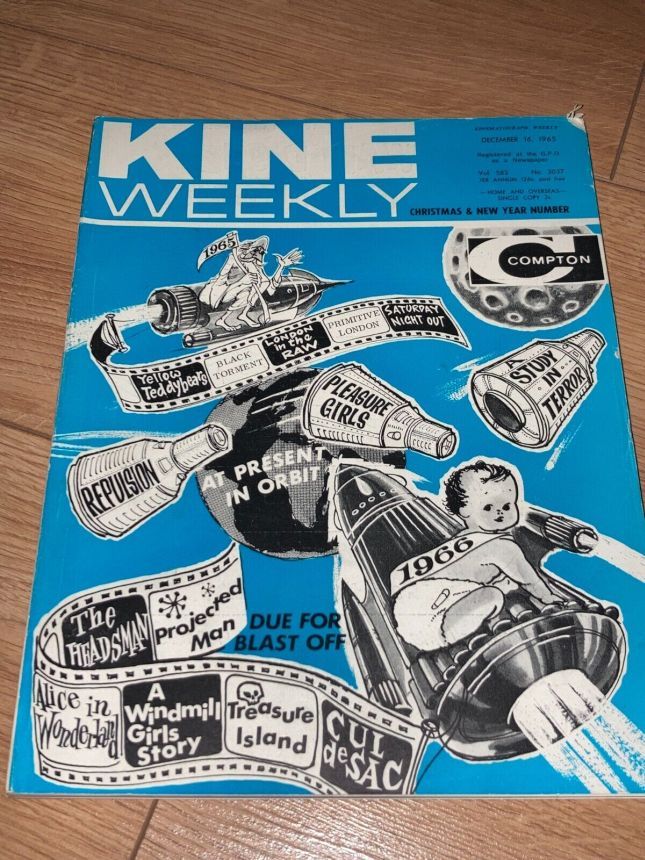 KINE WEEKLY magazine side cover 16 December 1965
