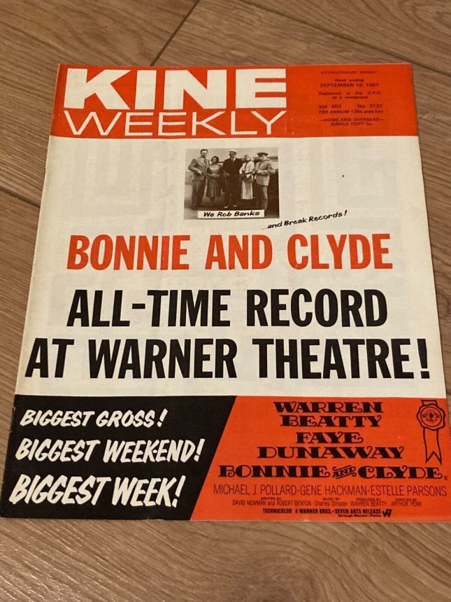 KINE WEEKLY magazine side cover 16 September 1967