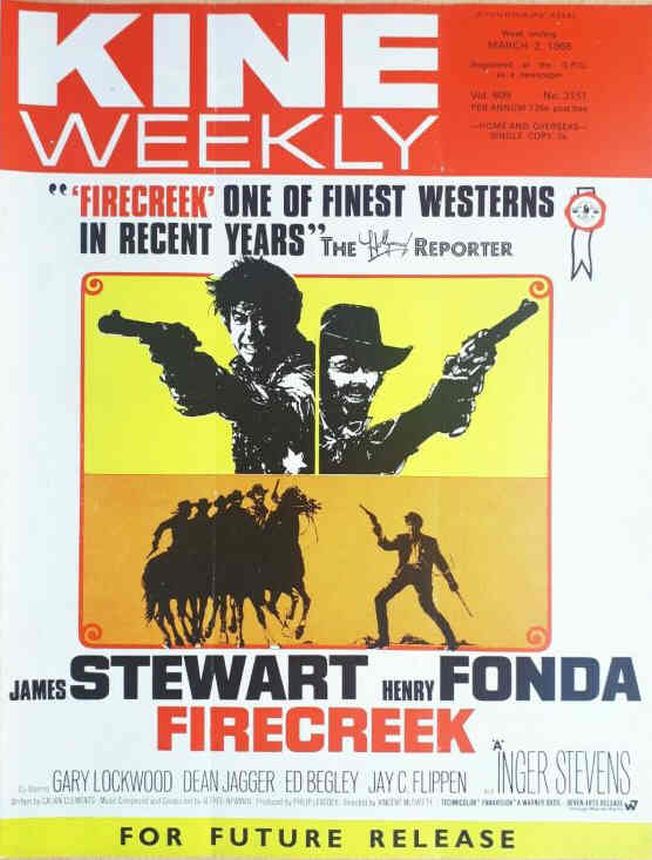 KINE WEEKLY magazine side cover 2 March 1968