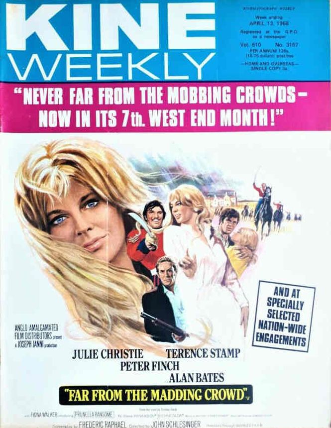 KINE WEEKLY magazine side cover 13 April 1968