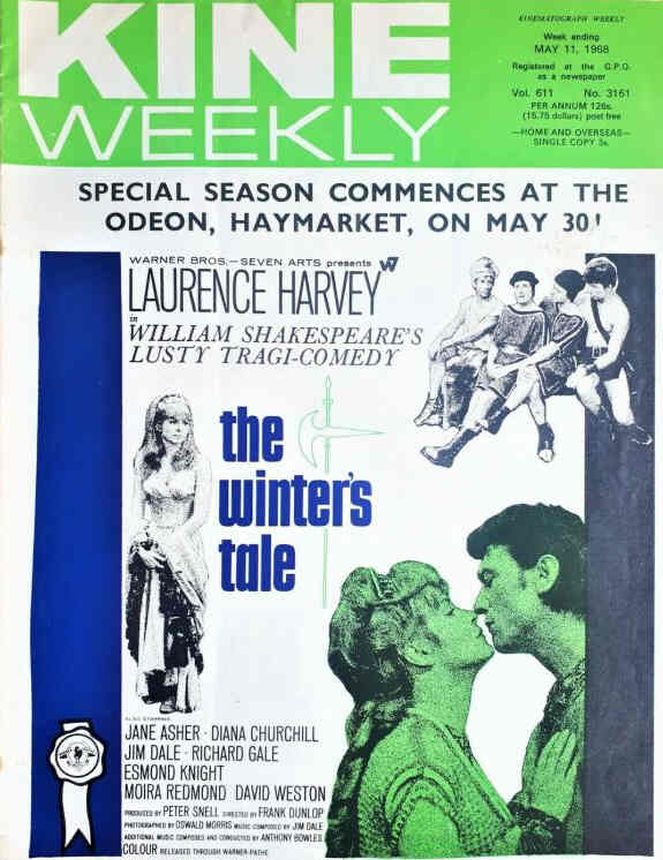 KINE WEEKLY magazine side cover 11 May 1968