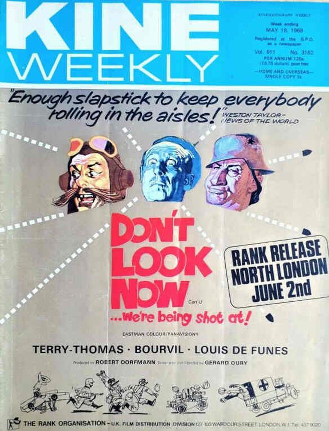 KINE WEEKLY magazine side cover 18 May 1968