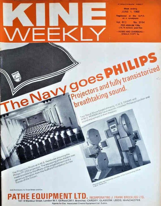 KINE WEEKLY magazine side cover 1 June 1968