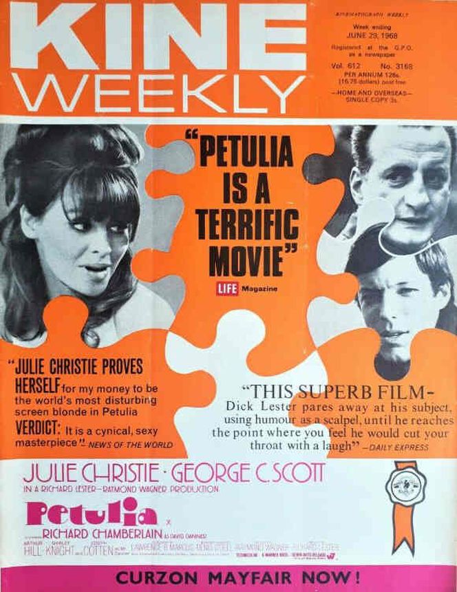 KINE WEEKLY magazine side cover 29 June 1968