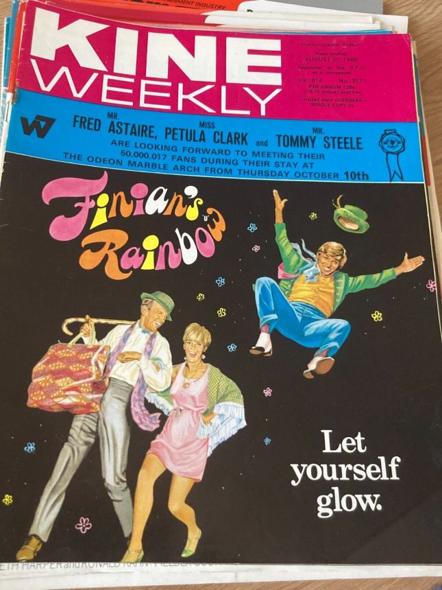 KINE WEEKLY magazine side cover 31 August 1968