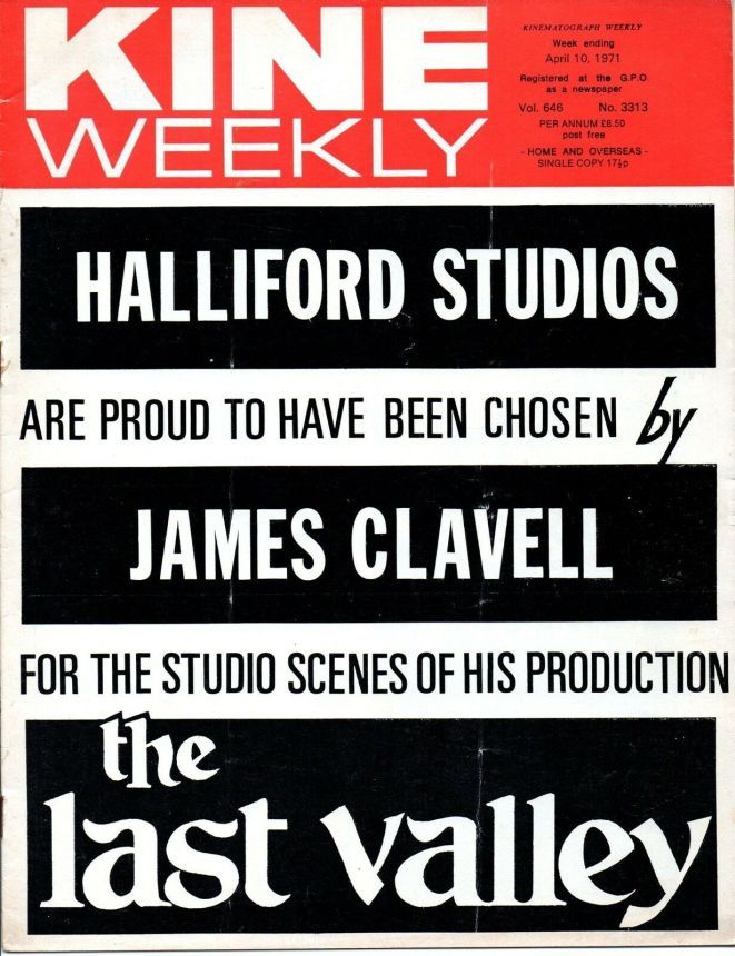 KINE WEEKLY magazine side cover 10 April 1971