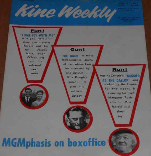 KINE WEEKLY magazine side cover 6 June 1963