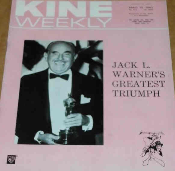 KINE WEEKLY magazine side cover 15 April 1965