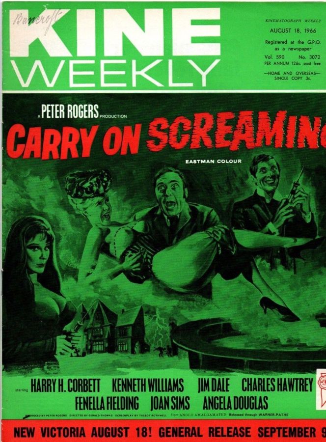 KINE WEEKLY magazine side cover 18 August 1966