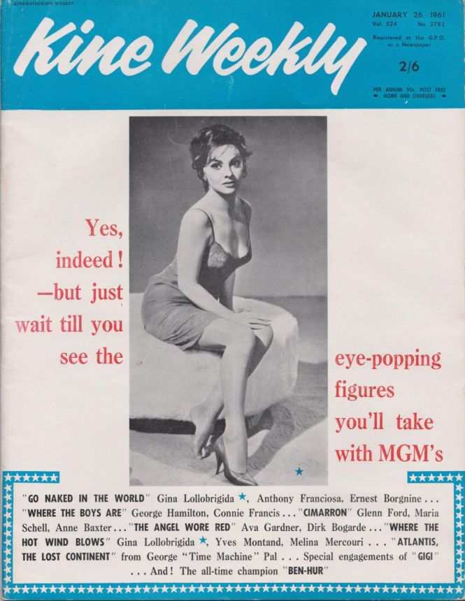 KINE WEEKLY magazine side cover 26 January 1961