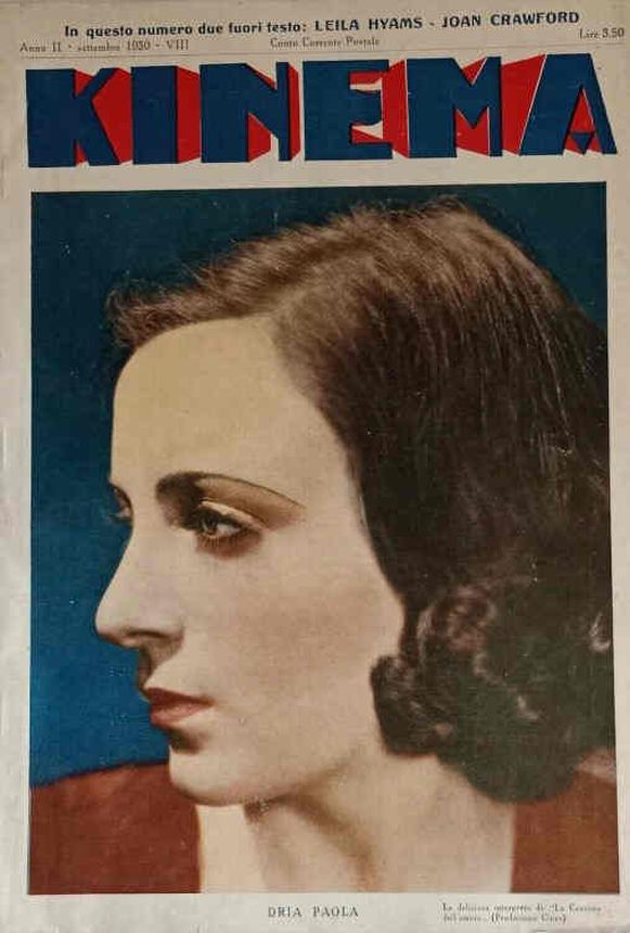 KINEMA (It) magazine side cover  September 1930
