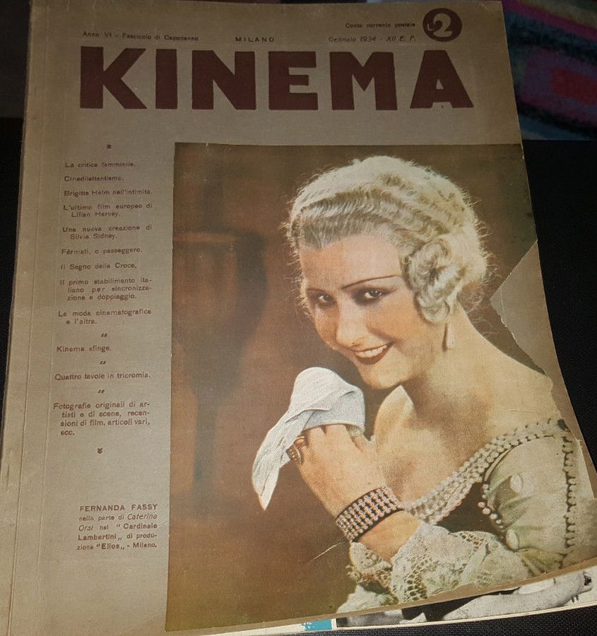 KINEMA (It) magazine side cover  January 1934