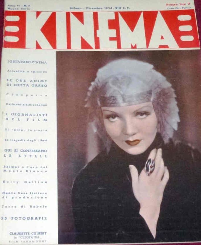 KINEMA (It) magazine side cover  December 1934