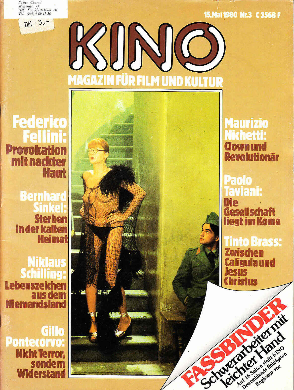 KINO (79-80) magazine side cover Issue 3 15 May 1980