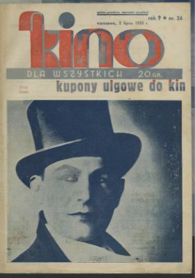 KINO DLA WSZYSTKICH magazine side cover Issue 26  1933