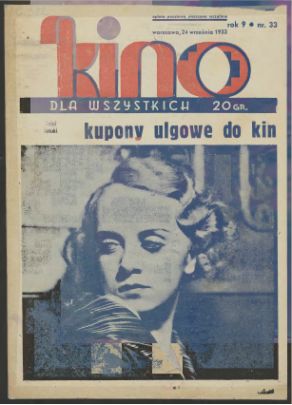 KINO DLA WSZYSTKICH magazine side cover Issue 33  1933