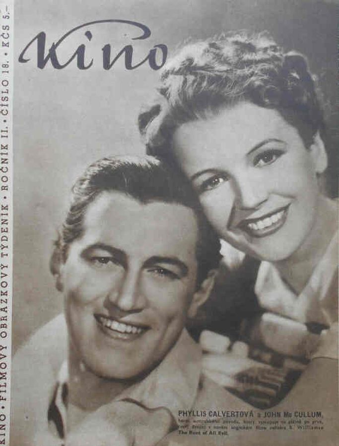KINO (Czech) magazine side cover Issue 18   1947