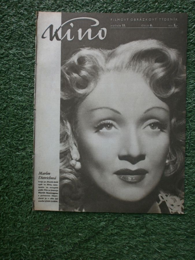 KINO (Czech) magazine side cover Issue 6   1947