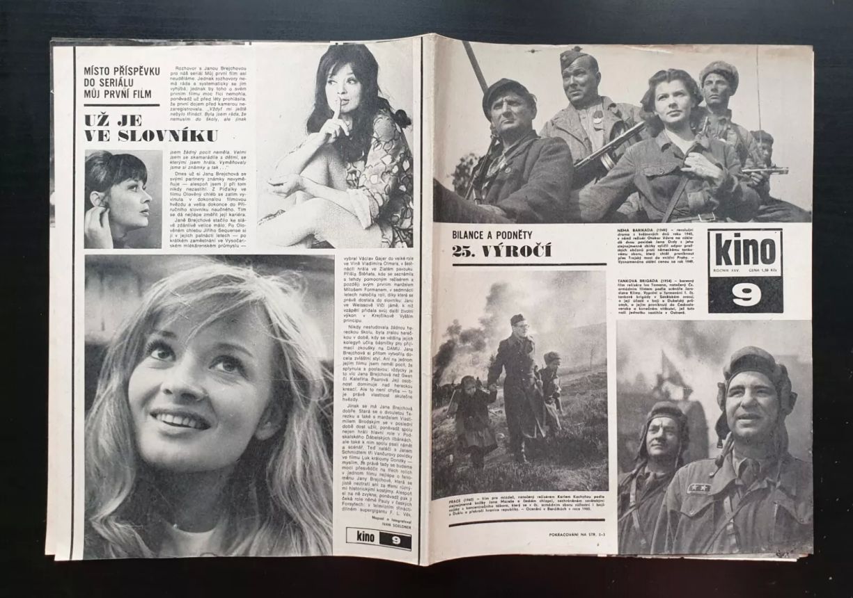 KINO (Czech) magazine side cover Issue 9   1970