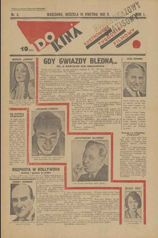 KINO DLA WSZYSTKICH magazine side cover Issue 3 24 April 1932