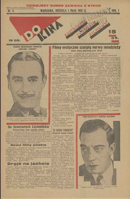 KINO DLA WSZYSTKICH magazine side cover Issue 4 1 May 1932