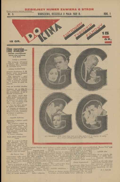 KINO DLA WSZYSTKICH magazine side cover Issue 5 8 May 1932