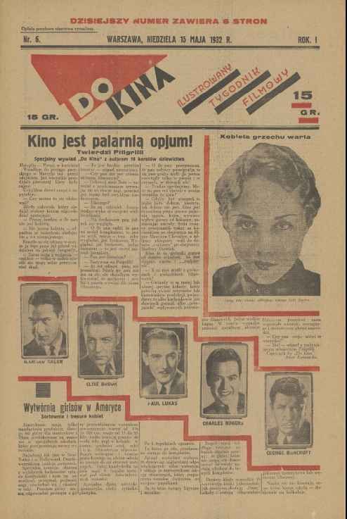 KINO DLA WSZYSTKICH magazine side cover Issue 6 15 May 1932