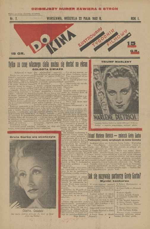 KINO DLA WSZYSTKICH magazine side cover Issue 7 22 May 1932