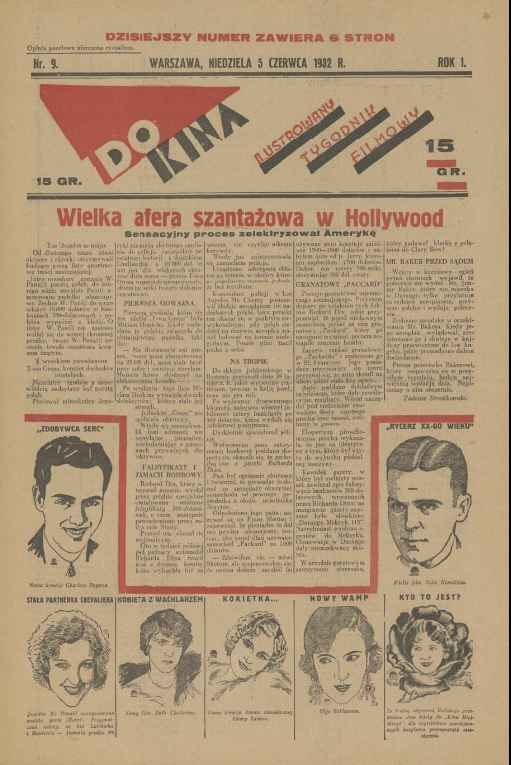 KINO DLA WSZYSTKICH magazine side cover Issue 9 5 June 1932
