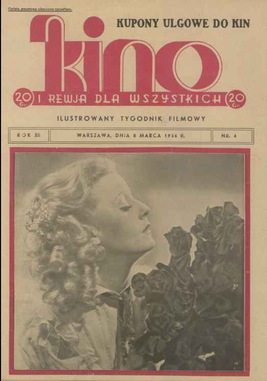 KINO DLA WSZYSTKICH magazine side cover Issue 4 8 March 1936