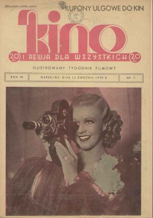KINO DLA WSZYSTKICH magazine side cover Issue 7 12 April 1936