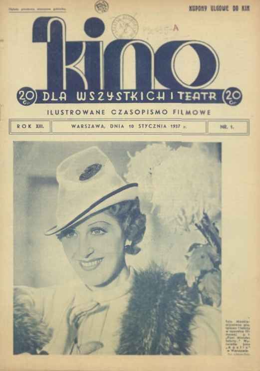 KINO DLA WSZYSTKICH magazine side cover Issue 1 10 January 1937