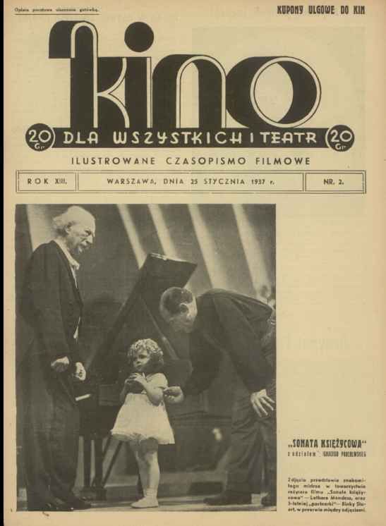 KINO DLA WSZYSTKICH magazine side cover Issue 2 25 January 1937