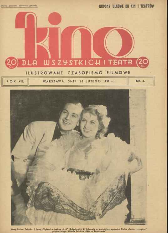 KINO DLA WSZYSTKICH magazine side cover Issue 4 28 February 1937