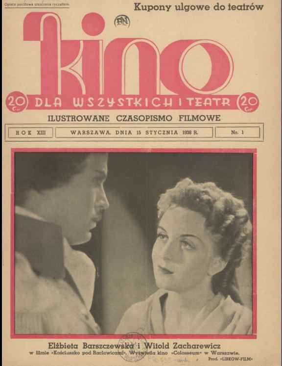 KINO DLA WSZYSTKICH magazine side cover Issue 1 15 January 1938