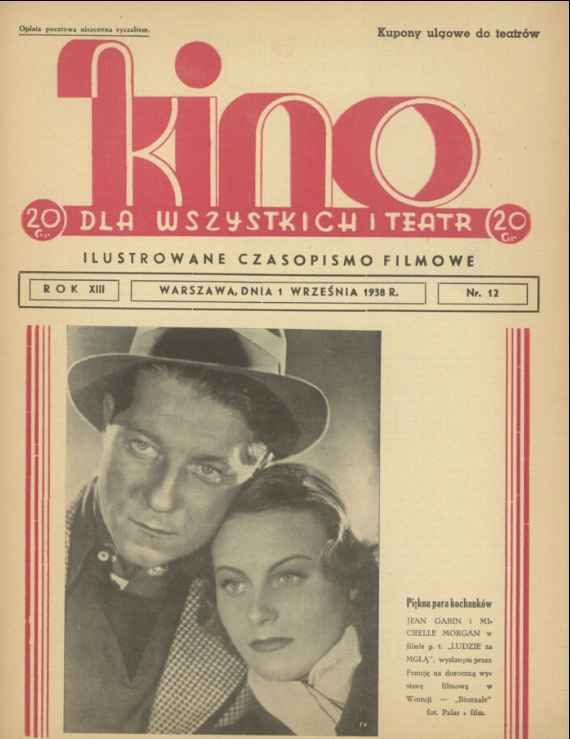 KINO DLA WSZYSTKICH magazine side cover Issue 12 1 September 1938